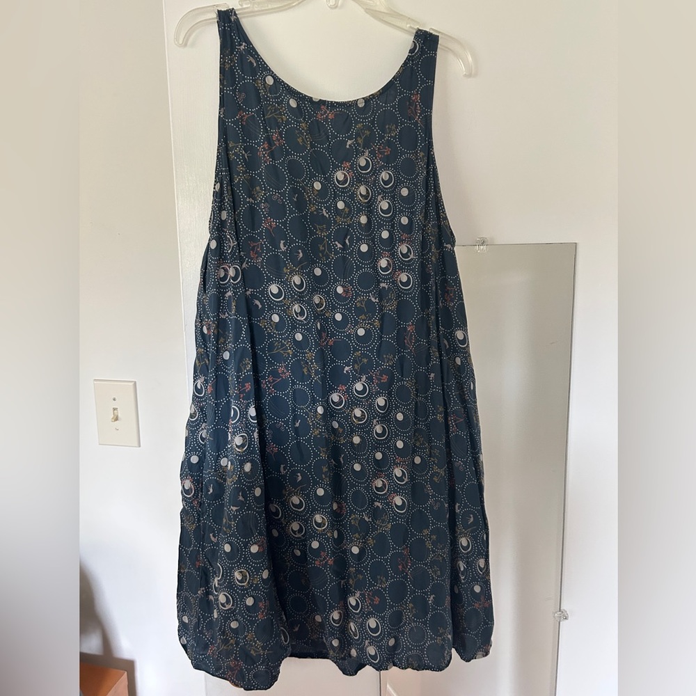 Hinge blue patterned dress size s